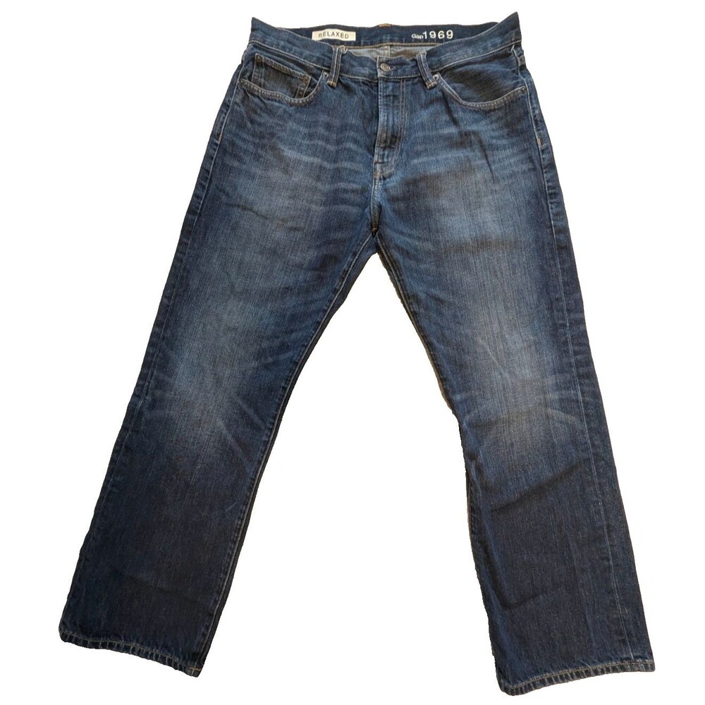 Gap 1969 Relaxed Vintage Jeans Men's 35x29 (Tag 33x30) Blue Denim Dark Wash